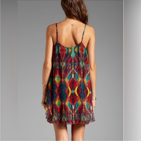 Alice + Olivia Rhi Tribal Tiered Hem Dress size XS spaghetti strap - Picture 2 of 8
